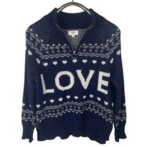 Aerie Navy and White Love Sweater
